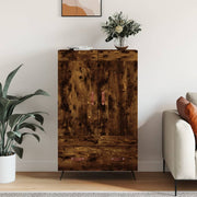 Hoge kast 69,5x31x115 cm bewerkt hout gerookt eiken