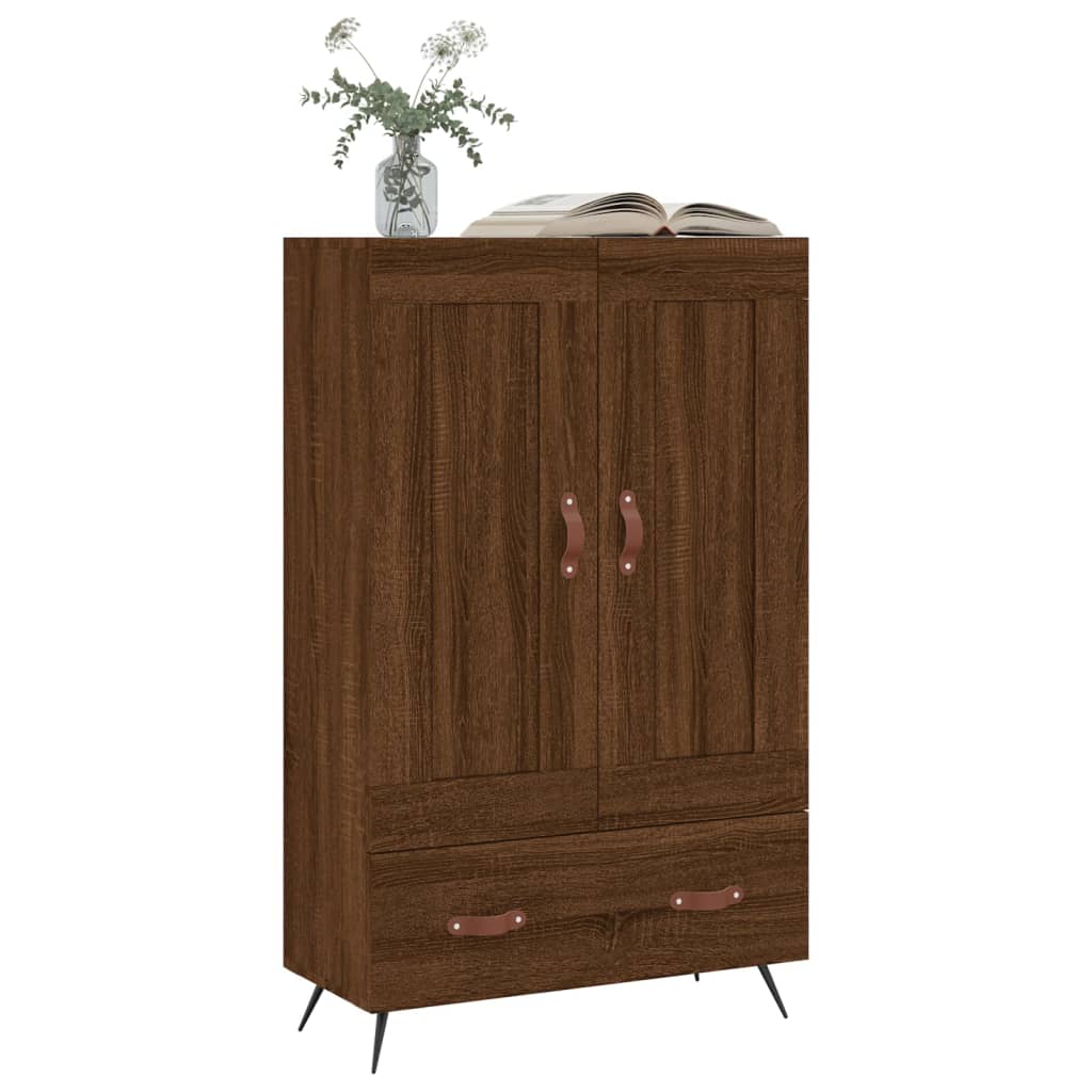 Hoge Kast 69,5X31X115 Cm Bewerkt Hout Bruin Eikenkleur