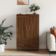 Hoge kast 69,5x31x115 cm bewerkt hout bruineiken