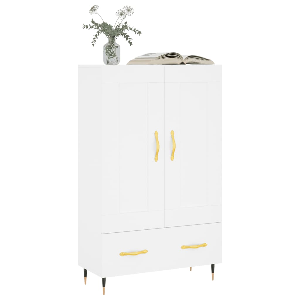 Hoge Kast 69,5X31X115 Cm Bewerkt Hout Wit