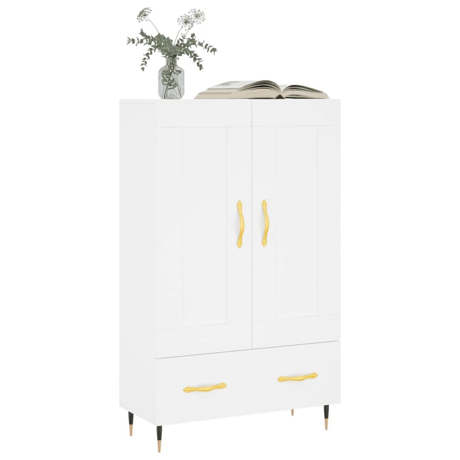 Hoge Kast 69,5X31X115 Cm Bewerkt Hout Wit