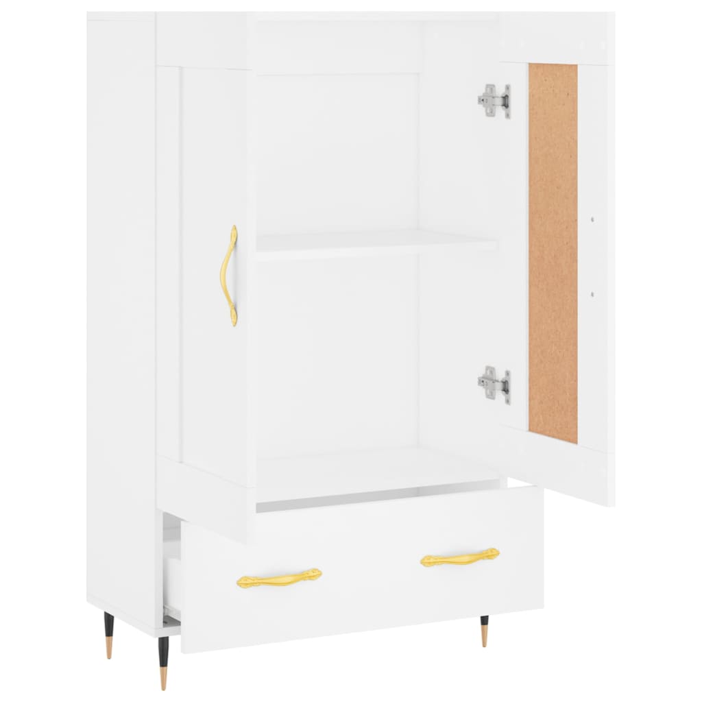 Hoge Kast 69,5X31X115 Cm Bewerkt Hout Wit