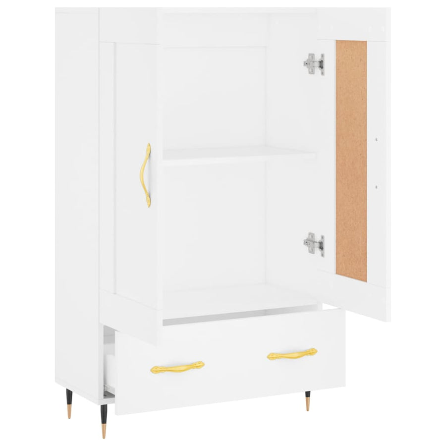 Hoge Kast 69,5X31X115 Cm Bewerkt Hout Wit