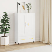 Hoge kast 69,5x31x115 cm wit bewerkt hout