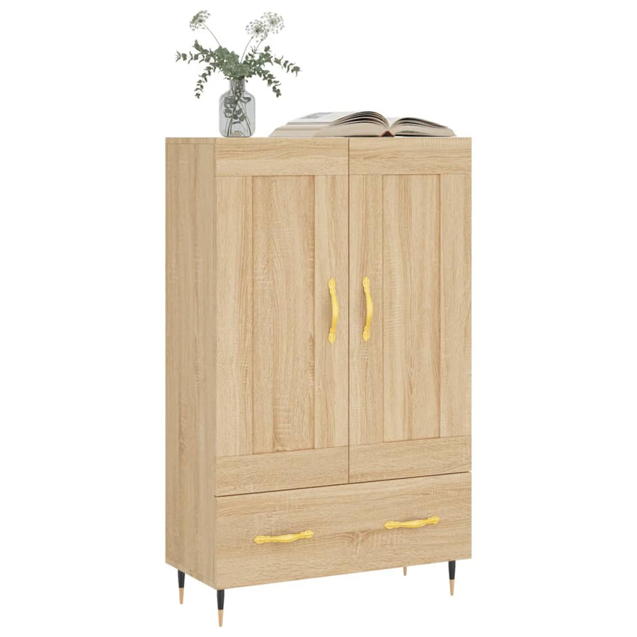 Hoge Kast 69,5X31X115 Cm Bewerkt Hout Sonoma Eikenkleurig