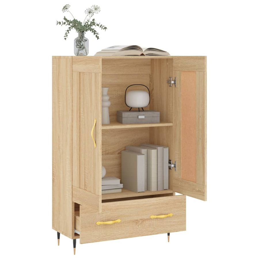 Hoge Kast 69,5X31X115 Cm Bewerkt Hout Sonoma Eikenkleurig