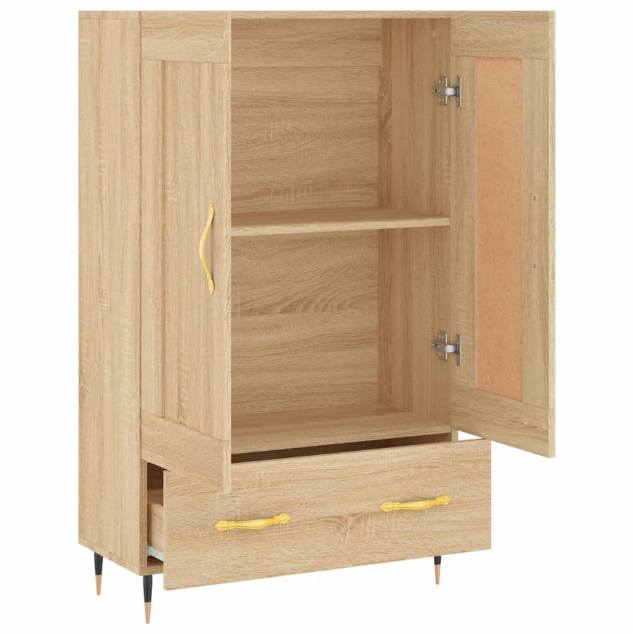 Hoge Kast 69,5X31X115 Cm Bewerkt Hout Sonoma Eikenkleurig
