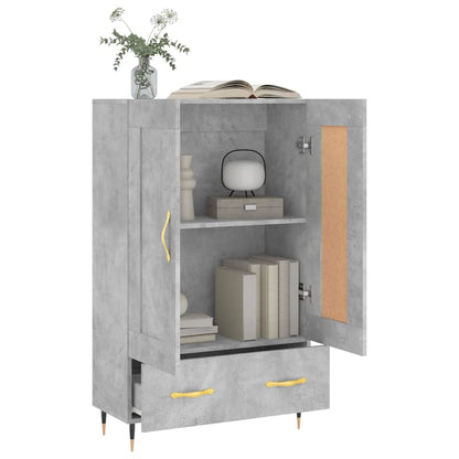 Hoge Kast 69,5X31X115 Cm Bewerkt Hout Betongrijs