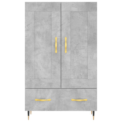 Hoge Kast 69,5X31X115 Cm Bewerkt Hout Betongrijs