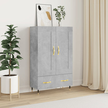 Hoge Kast 69,5X31X115 Cm Bewerkt Hout Betongrijs