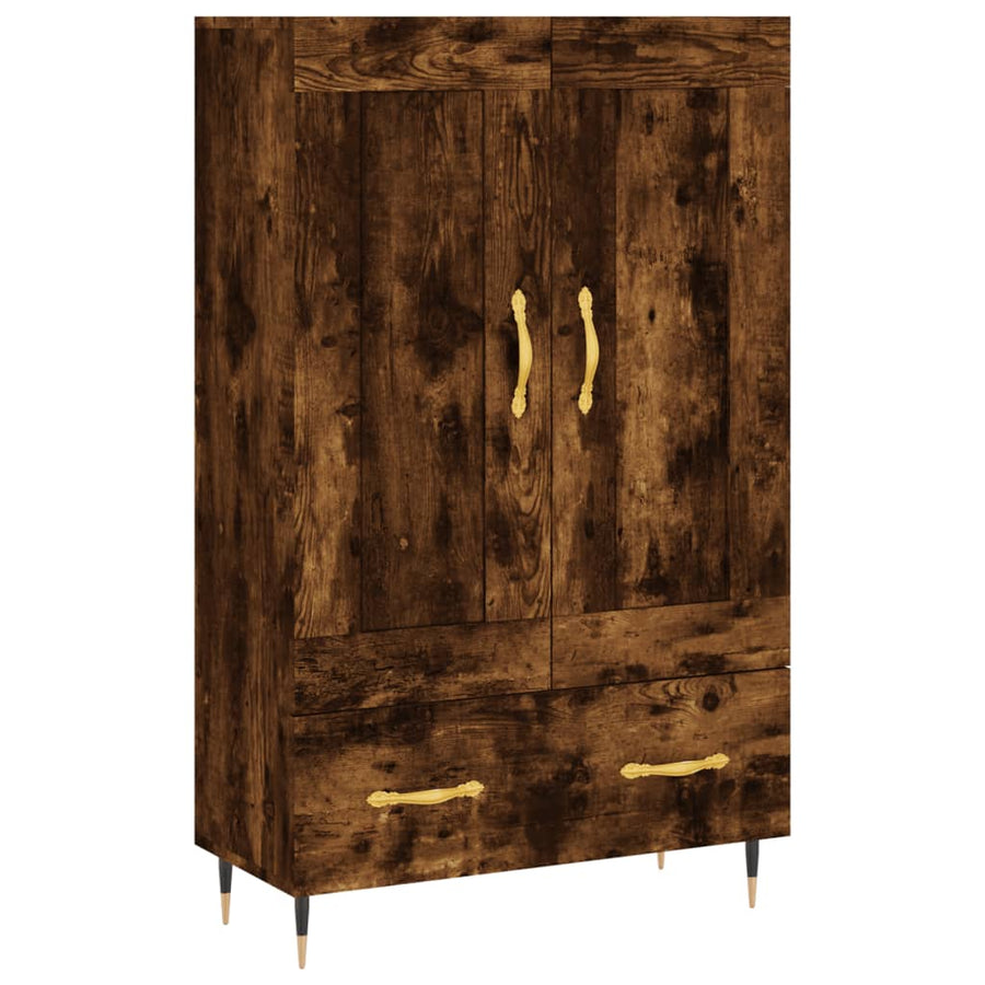 Hoge Kast 69,5X31X115 Cm Bewerkt Hout Gerookt Eikenkleurig