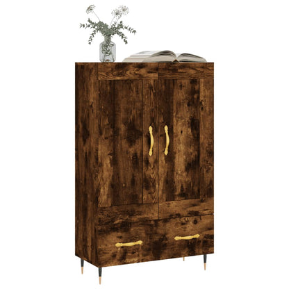 Hoge Kast 69,5X31X115 Cm Bewerkt Hout Gerookt Eikenkleurig