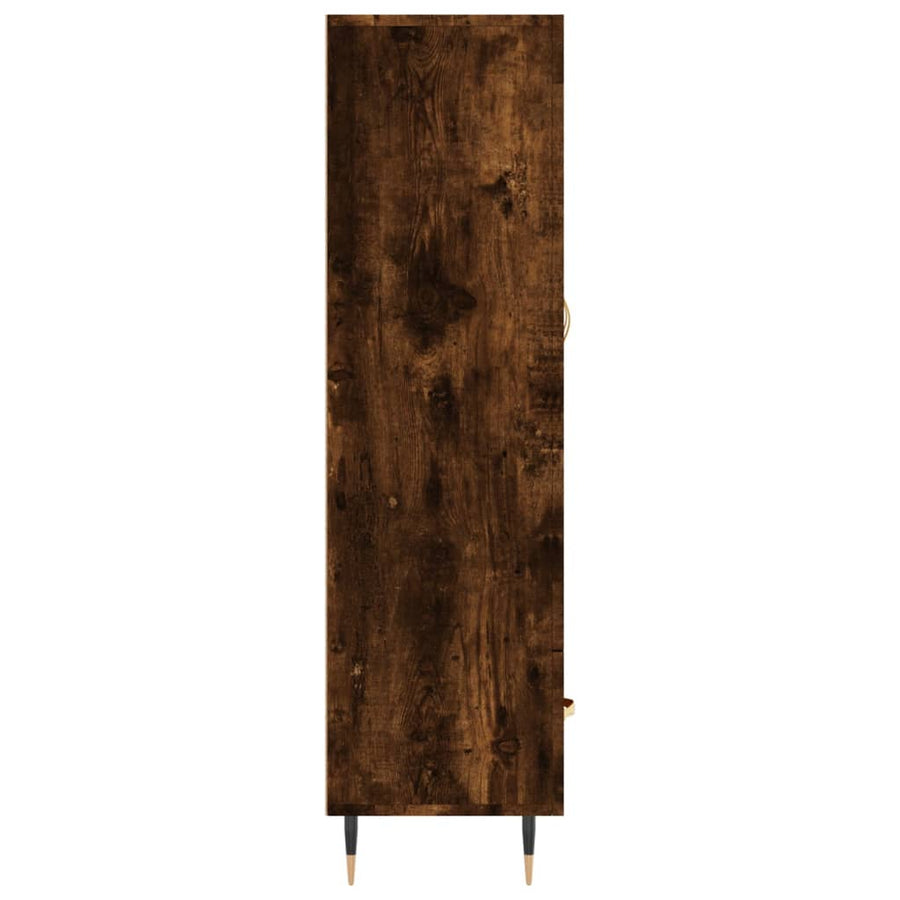 Hoge Kast 69,5X31X115 Cm Bewerkt Hout Gerookt Eikenkleurig