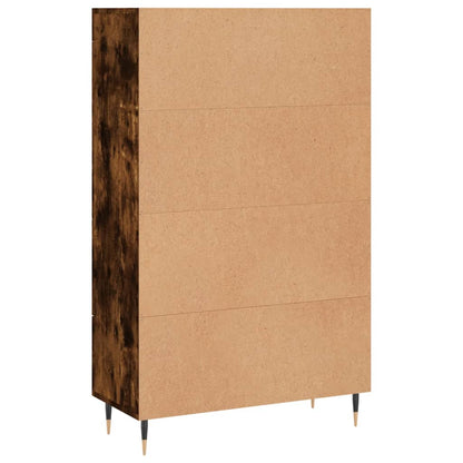 Hoge Kast 69,5X31X115 Cm Bewerkt Hout Gerookt Eikenkleurig