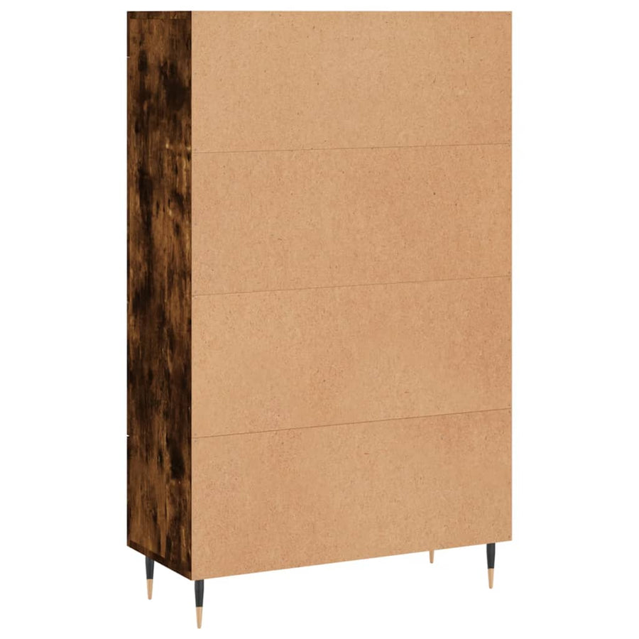 Hoge Kast 69,5X31X115 Cm Bewerkt Hout Gerookt Eikenkleurig