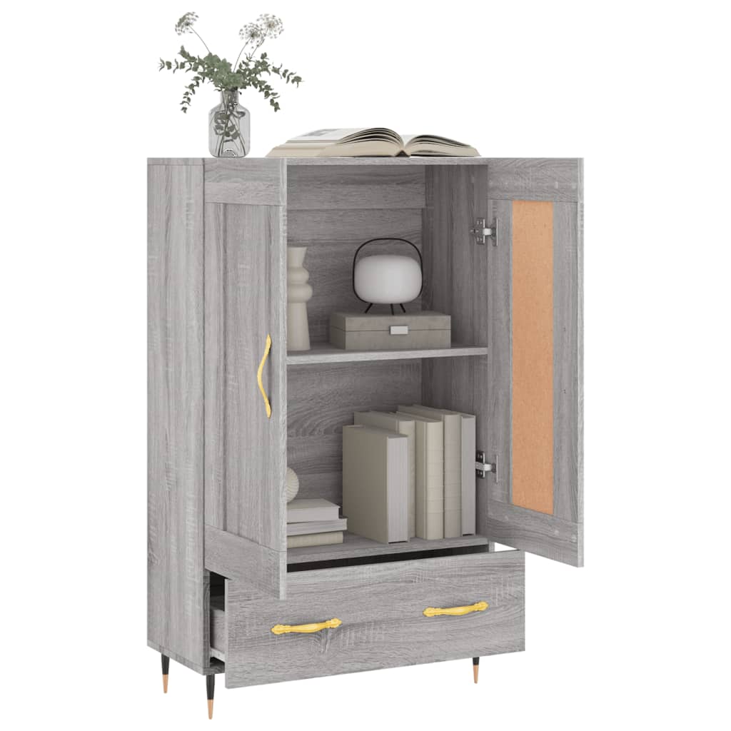 Hoge Kast 69,5X31X115 Cm Bewerkt Hout Grijs Sonoma Eikenkleurig
