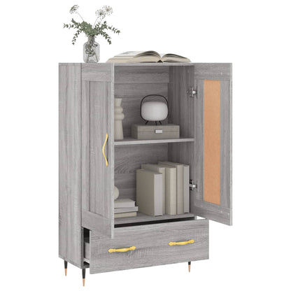 Hoge Kast 69,5X31X115 Cm Bewerkt Hout Grijs Sonoma Eikenkleurig
