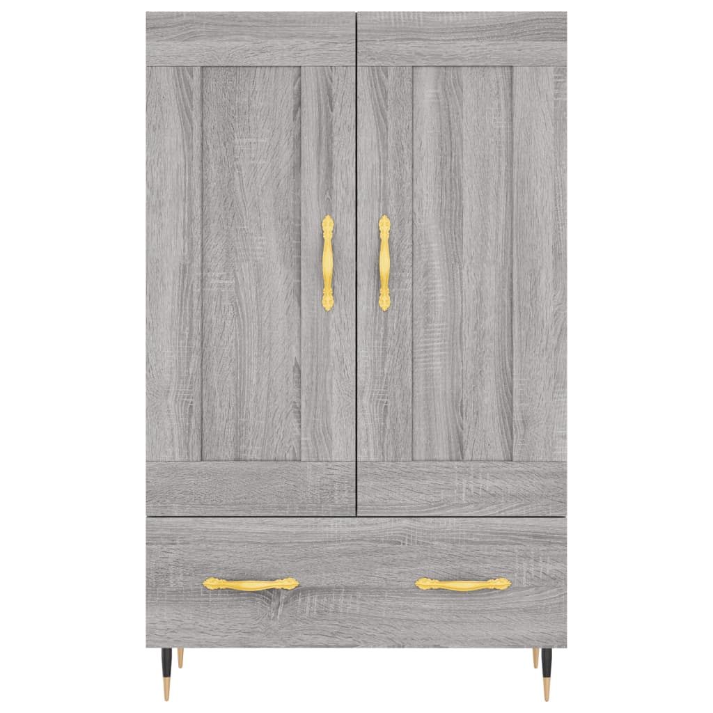 Hoge Kast 69,5X31X115 Cm Bewerkt Hout Grijs Sonoma Eikenkleurig