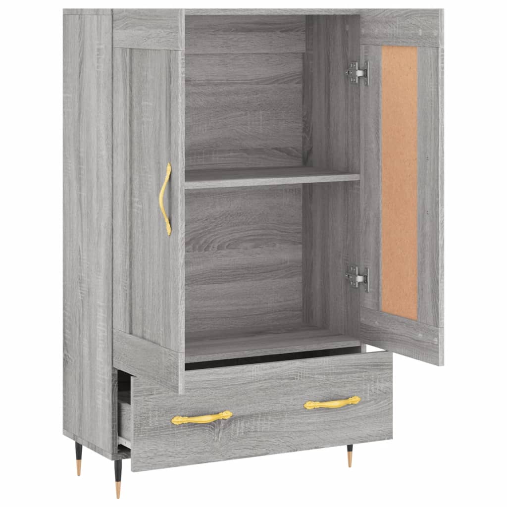 Hoge Kast 69,5X31X115 Cm Bewerkt Hout Grijs Sonoma Eikenkleurig