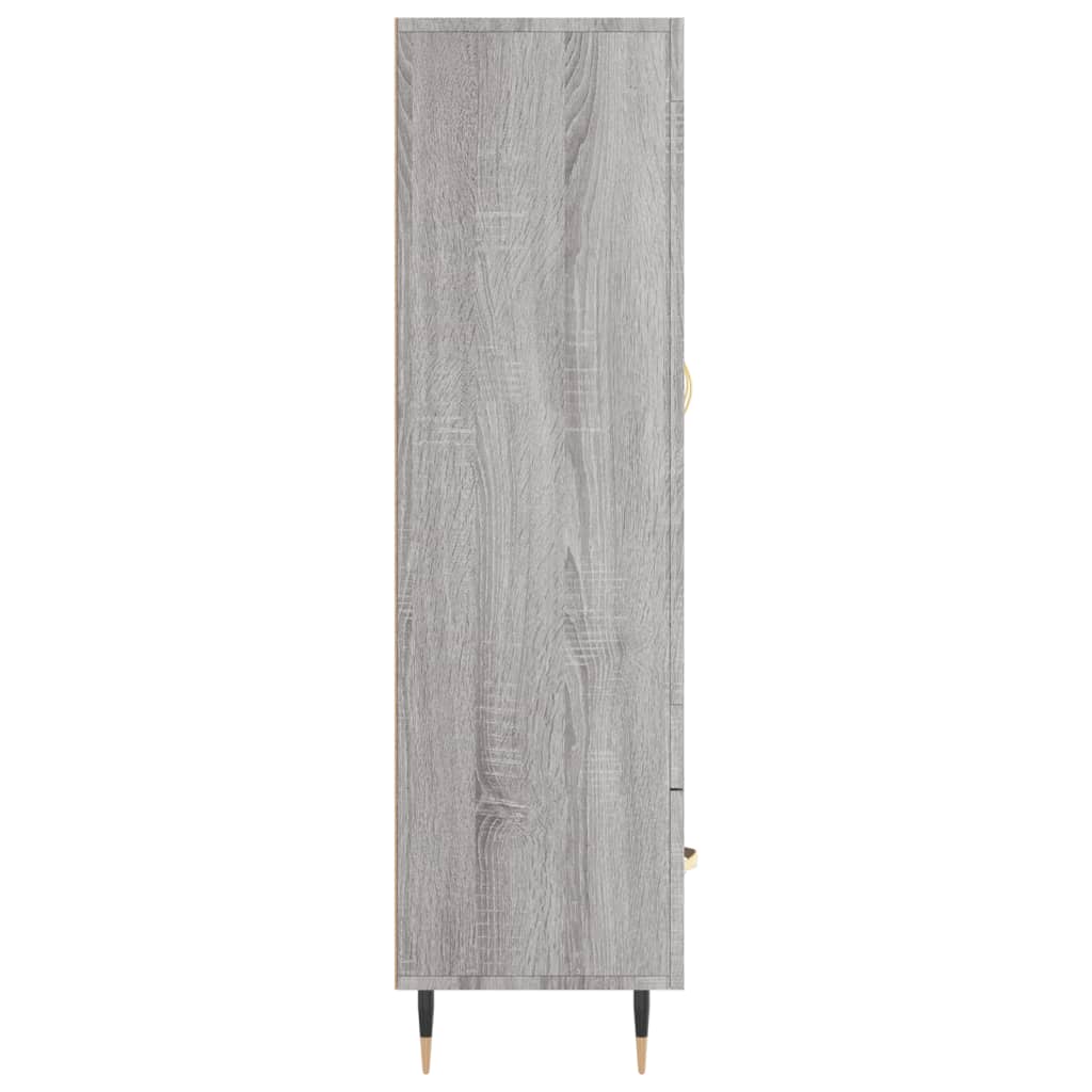 Hoge Kast 69,5X31X115 Cm Bewerkt Hout Grijs Sonoma Eikenkleurig