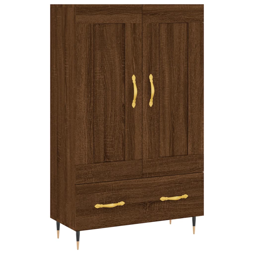 Hoge Kast 69,5X31X115 Cm Bewerkt Hout Bruin Eikenkleur