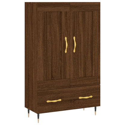 Hoge Kast 69,5X31X115 Cm Bewerkt Hout Bruin Eikenkleur