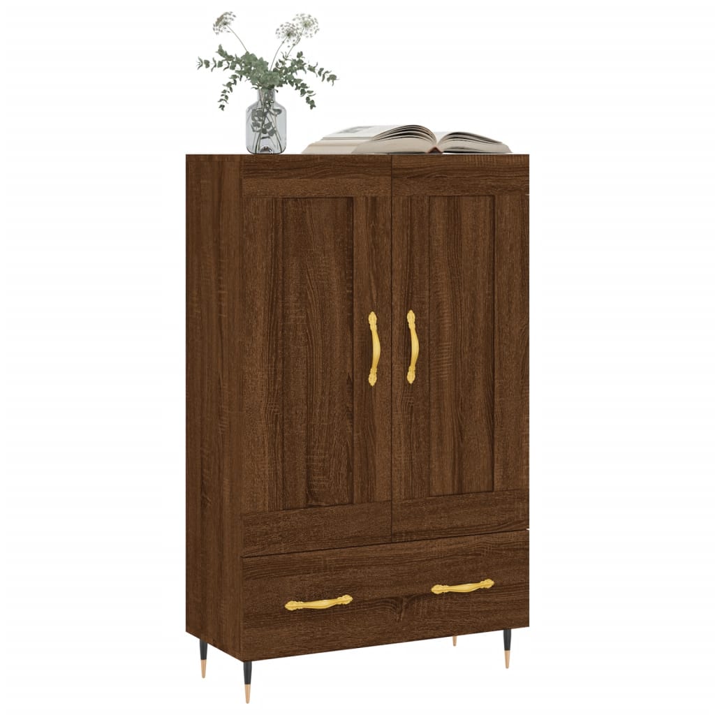 Hoge Kast 69,5X31X115 Cm Bewerkt Hout Bruin Eikenkleur