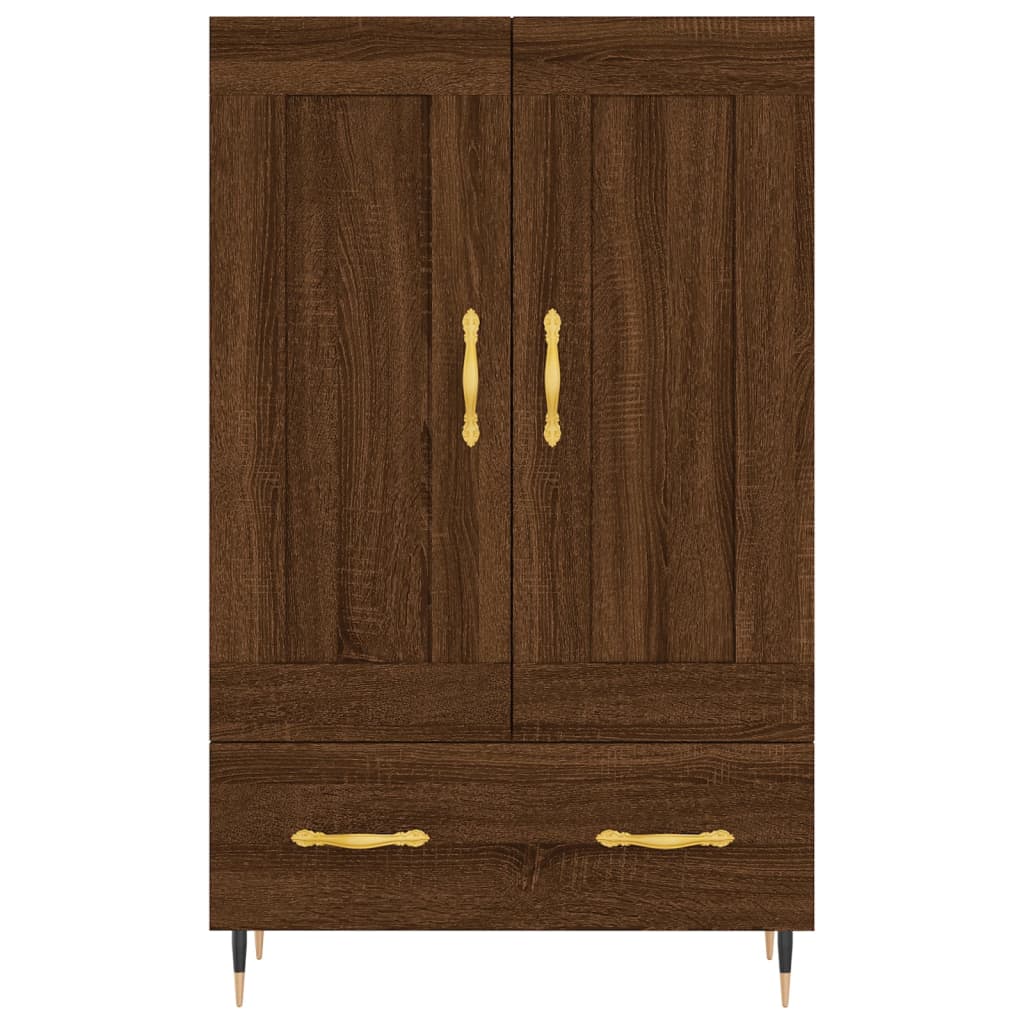 Hoge Kast 69,5X31X115 Cm Bewerkt Hout Bruin Eikenkleur