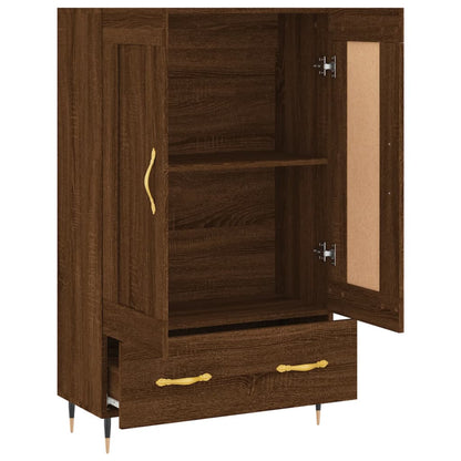 Hoge Kast 69,5X31X115 Cm Bewerkt Hout Bruin Eikenkleur
