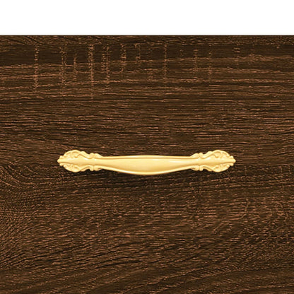 Hoge Kast 69,5X31X115 Cm Bewerkt Hout Bruin Eikenkleur