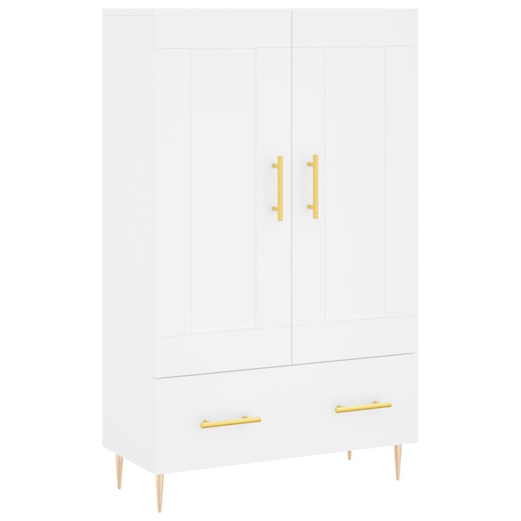 Hoge Kast 69,5X31X115 Cm Bewerkt Hout Wit