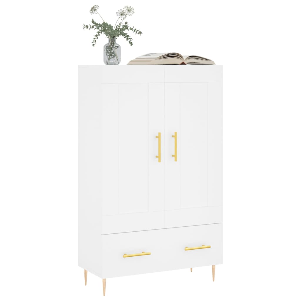 Hoge Kast 69,5X31X115 Cm Bewerkt Hout Wit