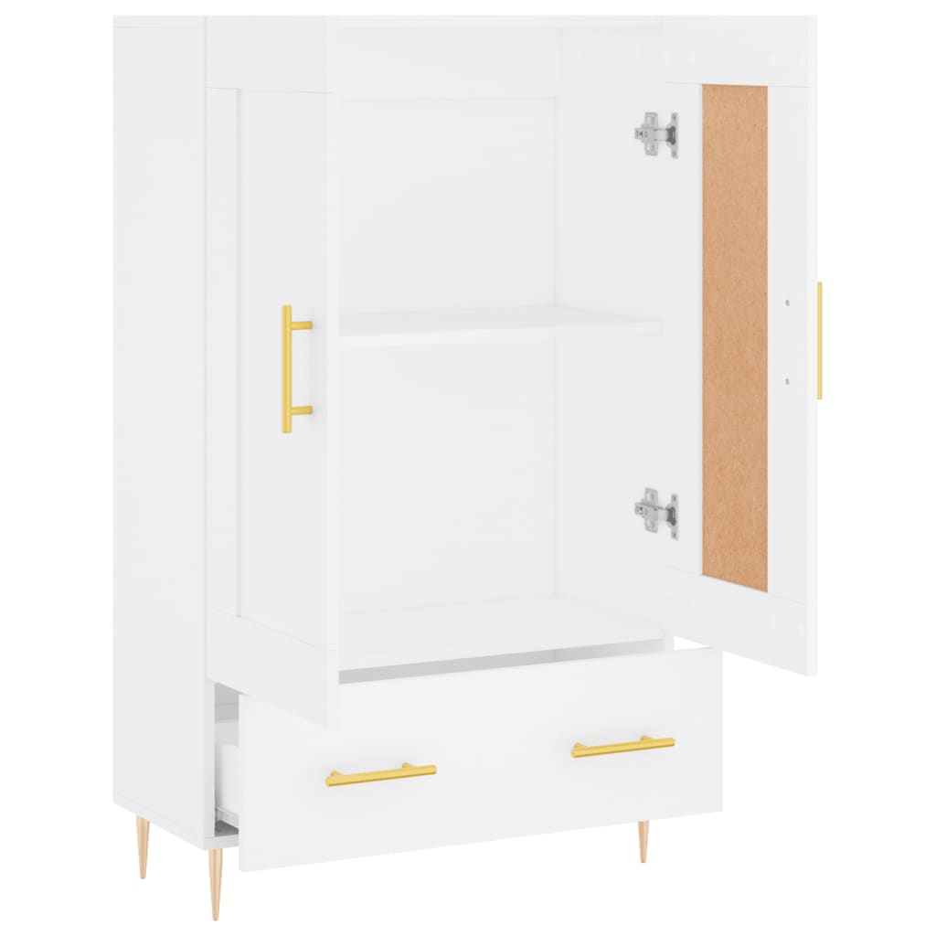 Hoge Kast 69,5X31X115 Cm Bewerkt Hout Wit