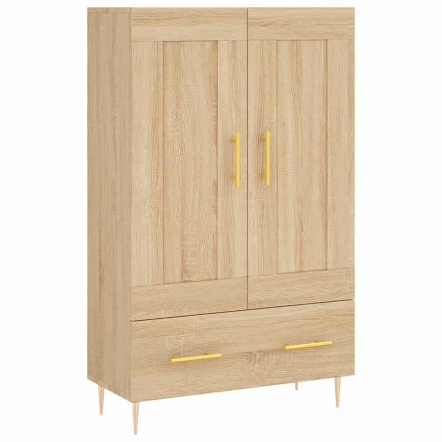 Hoge Kast 69,5X31X115 Cm Bewerkt Hout Kleurig Sonoma eiken