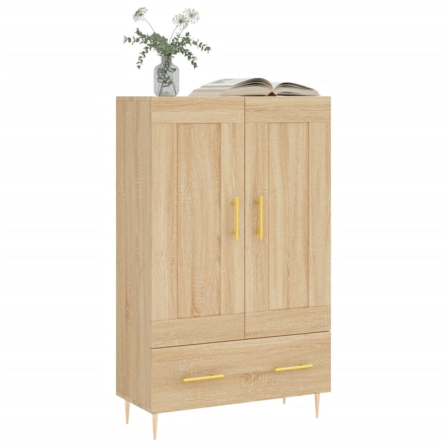 Hoge Kast 69,5X31X115 Cm Bewerkt Hout Kleurig Sonoma eiken
