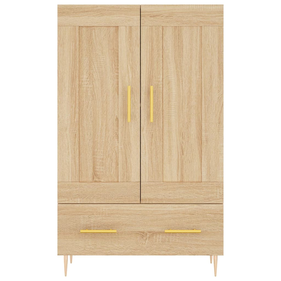 Hoge Kast 69,5X31X115 Cm Bewerkt Hout Kleurig Sonoma eiken