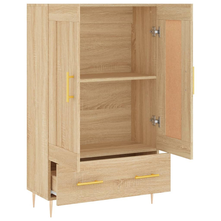 Hoge Kast 69,5X31X115 Cm Bewerkt Hout Kleurig Sonoma eiken