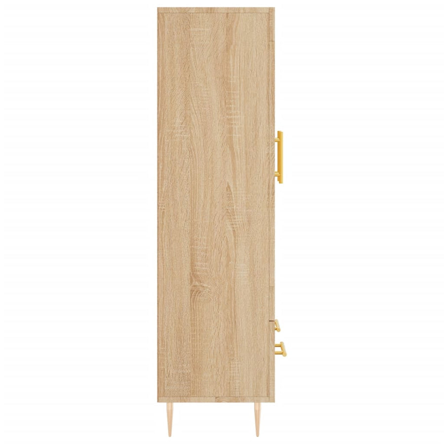 Hoge Kast 69,5X31X115 Cm Bewerkt Hout Kleurig Sonoma eiken