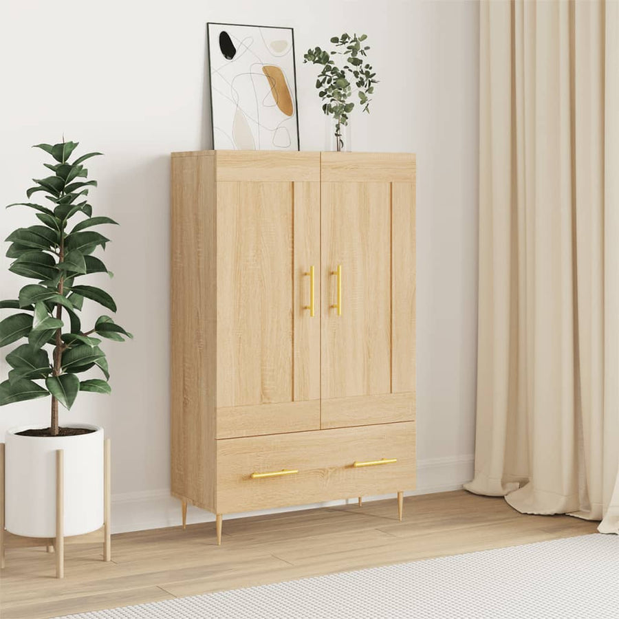 Hoge Kast 69,5X31X115 Cm Bewerkt Hout Kleurig Sonoma eiken