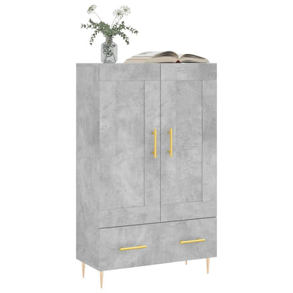 Hoge Kast 69,5X31X115 Cm Bewerkt Hout Betongrijs
