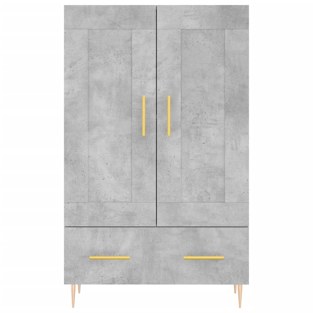Hoge Kast 69,5X31X115 Cm Bewerkt Hout Betongrijs