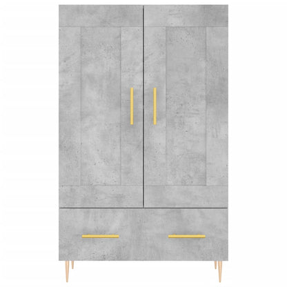 Hoge Kast 69,5X31X115 Cm Bewerkt Hout Betongrijs