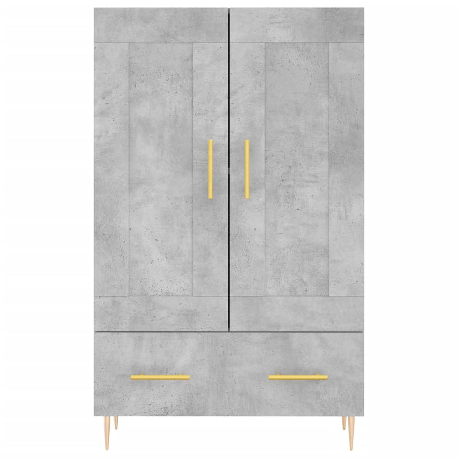 Hoge Kast 69,5X31X115 Cm Bewerkt Hout Betongrijs