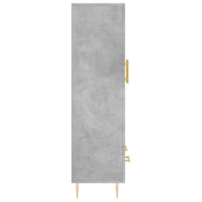 Hoge Kast 69,5X31X115 Cm Bewerkt Hout Betongrijs