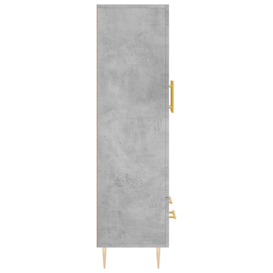 Hoge Kast 69,5X31X115 Cm Bewerkt Hout Betongrijs