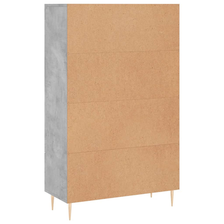 Hoge Kast 69,5X31X115 Cm Bewerkt Hout Betongrijs