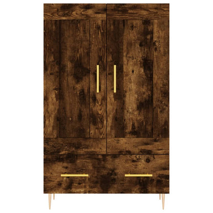 Hoge Kast 69,5X31X115 Cm Bewerkt Hout Gerookt Eikenkleurig