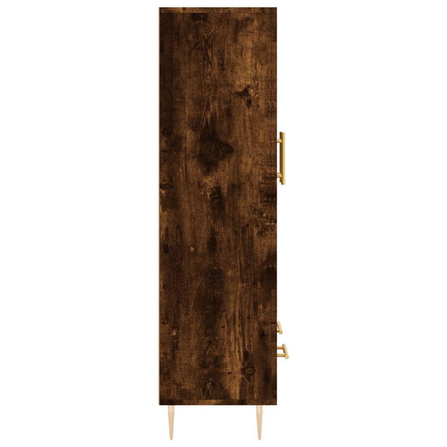 Hoge Kast 69,5X31X115 Cm Bewerkt Hout Gerookt Eikenkleurig