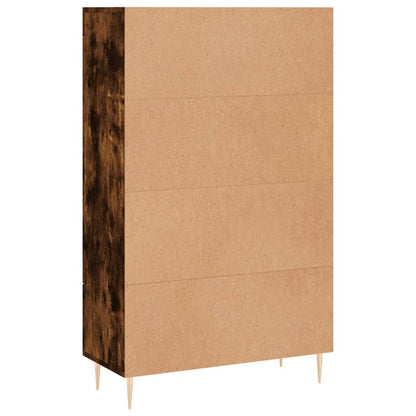 Hoge Kast 69,5X31X115 Cm Bewerkt Hout Gerookt Eikenkleurig