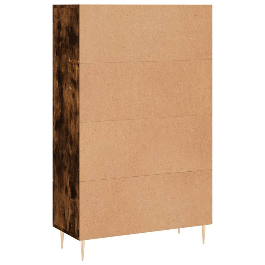 Hoge Kast 69,5X31X115 Cm Bewerkt Hout Gerookt Eikenkleurig